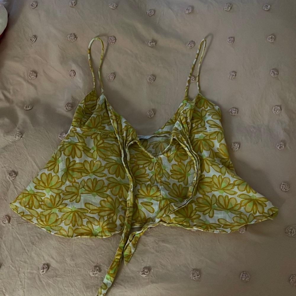 ZARA cross front tie top